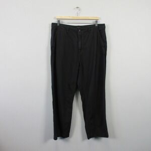 Quince Organic Stretch Cotton Twill Straight Leg Pant Women 16 Black Comfort 592